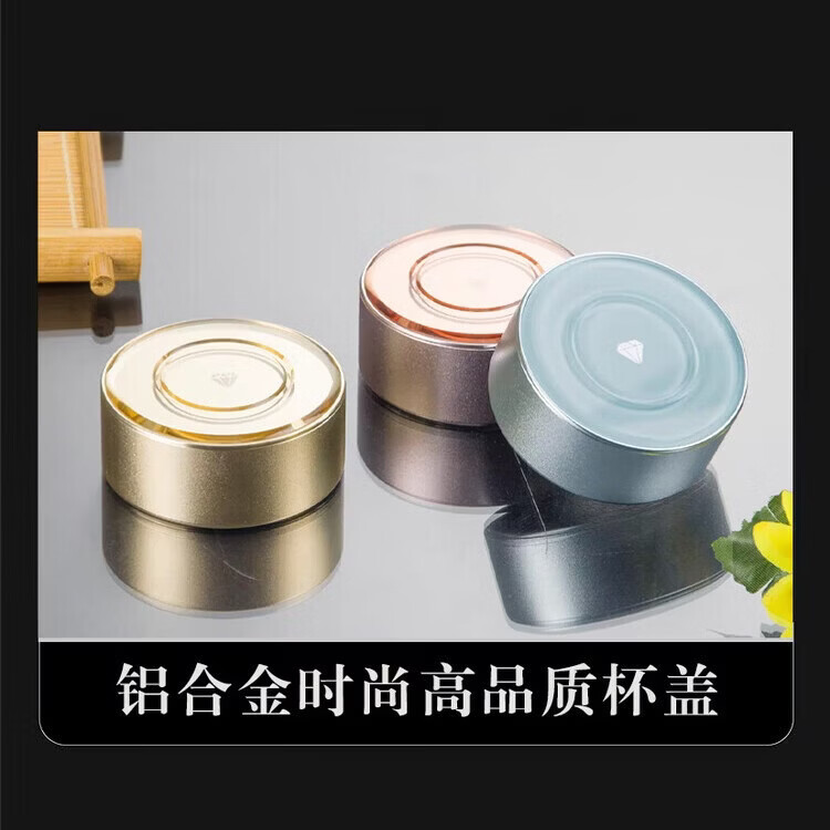 恒路迷你小巧双层玻璃杯便携泡茶杯耐热防烫商务家用男女士水杯口袋杯 迷你款透明水晶盖175毫升米黄色