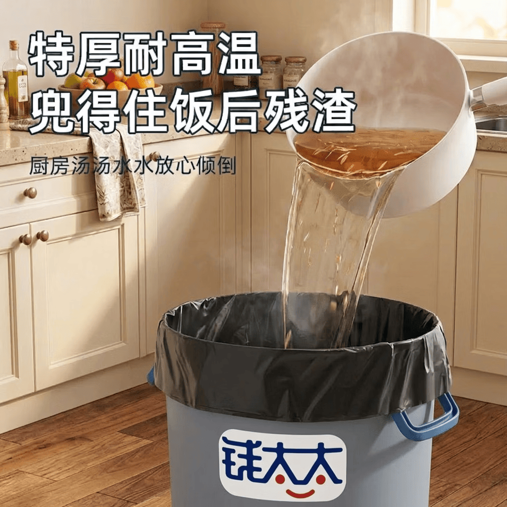 钱太太抽绳垃圾袋加厚4丝家用厨房客厅清洁专用 180只 S码40*45cm加厚4丝抽绳量大超划算