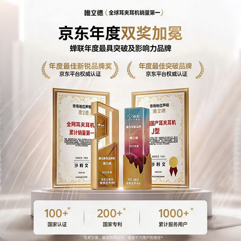 唯立德【-100dB主动降噪丨2026最新款】耳机头戴式蓝牙无线超长续航运动高音质音乐适配苹果华为小米礼物 【降噪NO.1丨-100dB降噪】云釉白