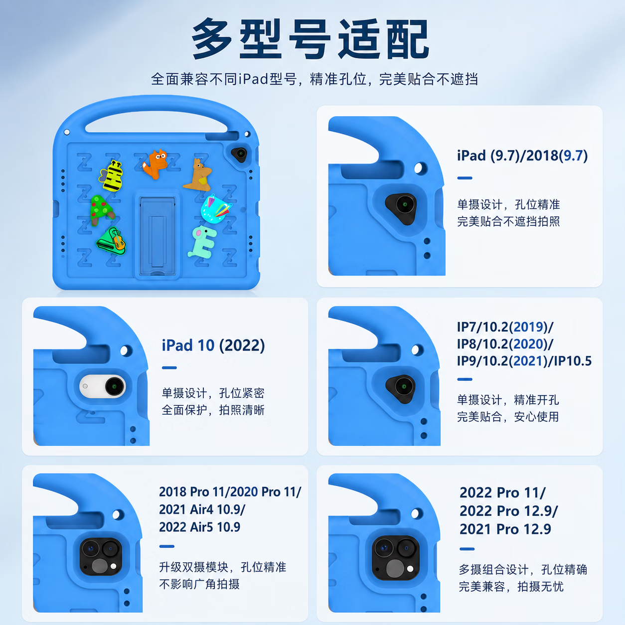 徽禹HUIYU适用苹果iPad11保护壳Air2/4/5/6保护套Pro3/4/7款11英寸mini6全包防摔壳早教防摔可背可手提 黄色【送可背肩带】可手提|全包防摔 Pro 7代【11英寸】【带笔槽】