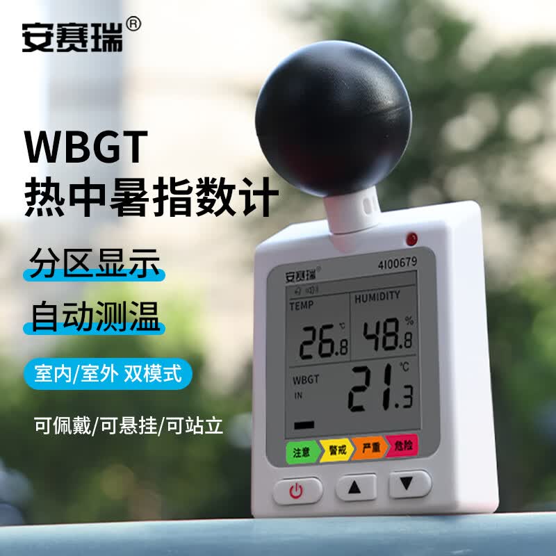 安赛瑞WBGT热中暑预防指数计 黑球温湿度测试仪表 4I00679