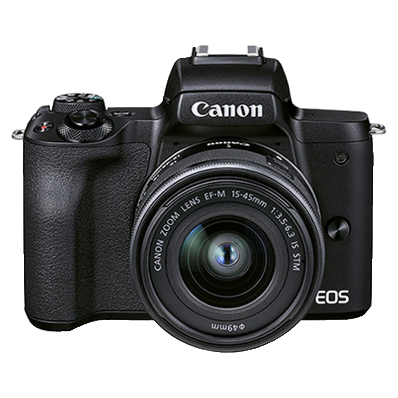 Canon 佳能 EOS M50 Mark II APS-C画幅 微单相机 黑色 EF-M 15-45mm F3.5 IS STM 变焦镜头 单头套机
