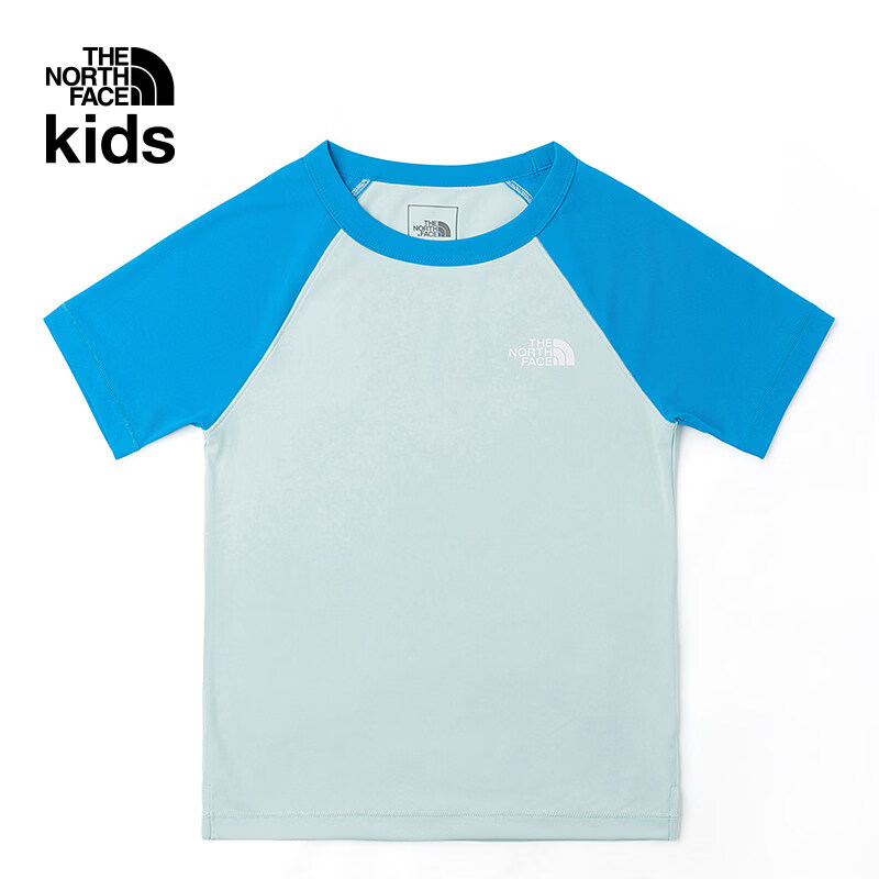 北面（The North Face）童装儿童男女凉感防晒速干衣短袖T恤26年新品|8C0Q MM4/沁水青/极海蓝 120  XS（120/60）