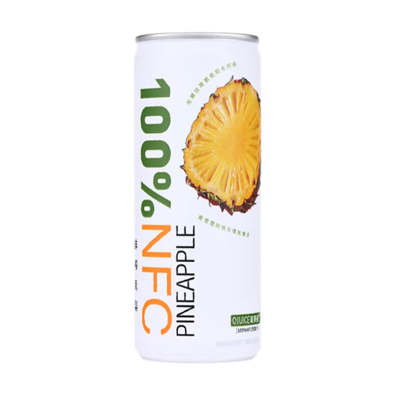 轻果姿越南进口NFC果蔬汁100%鲜榨果汁饮料250ml*6罐正品 凤梨汁250ml*6罐