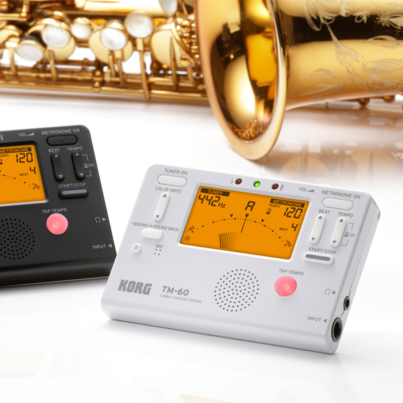 科乐格TM60C白色调音表 电子节拍器调音器二合一多功能通用 配拾音夹