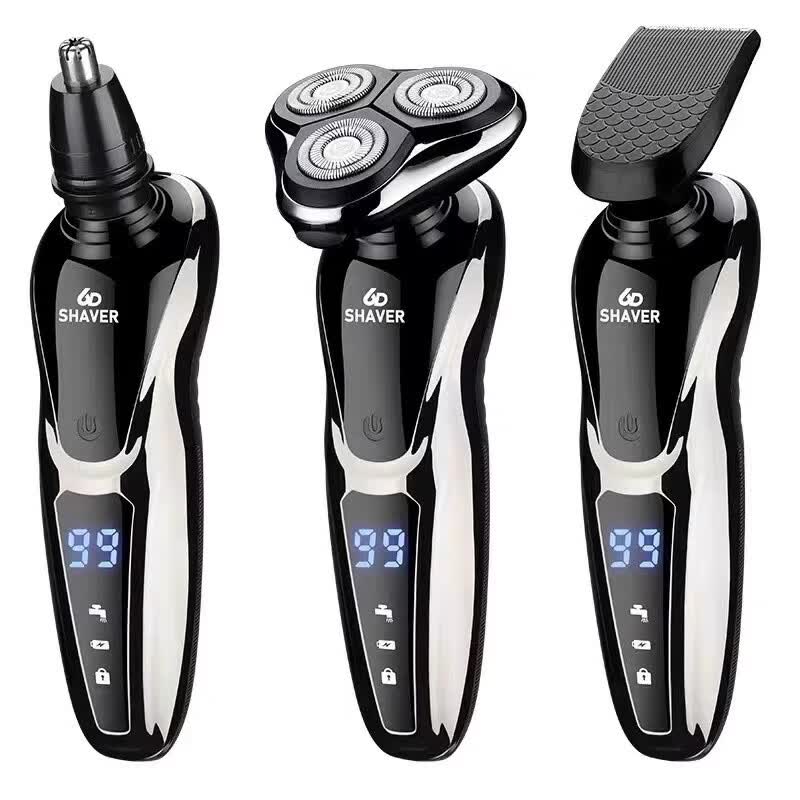 飞利浦PHILIPS同款2026新款德国进口品质剃须刀电动浮动6D三刀头刮胡刀男士大功率水洗送男友礼物 大功率数显标配+备用刀头