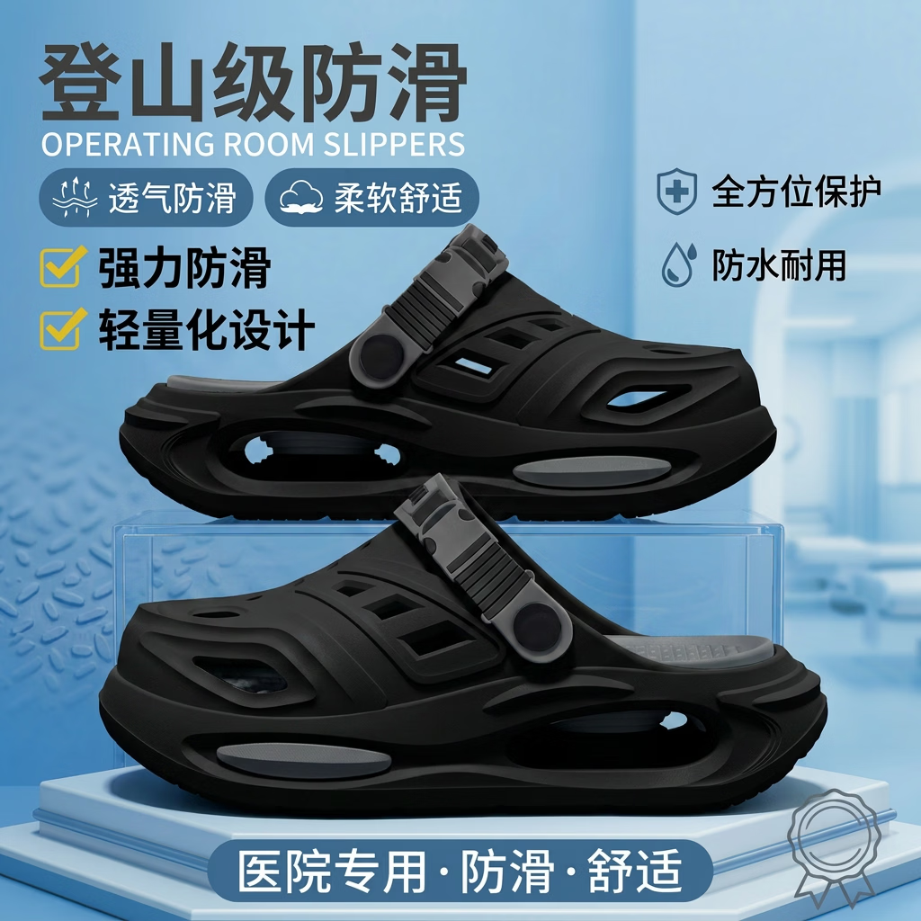 沙滩凉鞋外穿防滑防臭包头拖鞋男士开车运动踩屎感沙滩洞洞鞋防滑 卡其色 42-43
