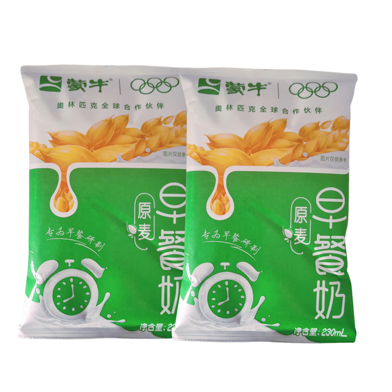 蒙牛早餐原麦牛奶230ml*10袋硬纸袋麦香早餐奶(非原箱发货) 麦香牛奶