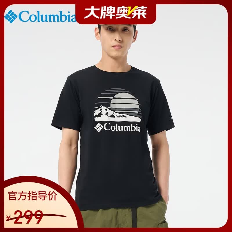 哥伦比亚哥伦比亚t恤男春夏户外休闲纯棉印花短袖AE2959 025 XL