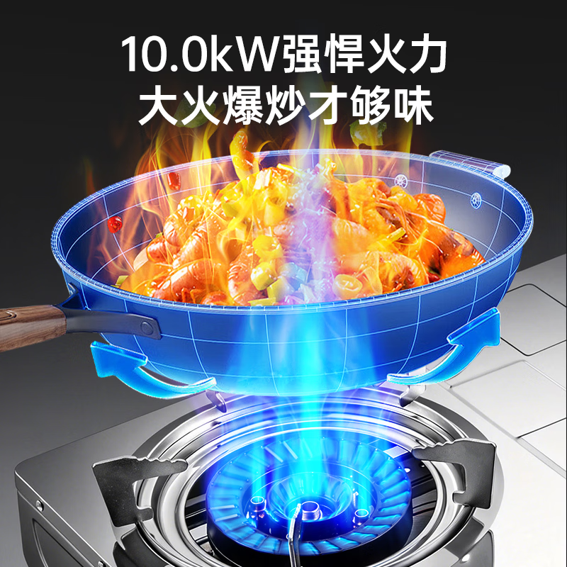 荟太太燃气灶双灶台式灶家用煤气灶出租房高效节能猛火天然气铜火盖双灶 10kw猛火【铜五孔直喷】*只有灶 液化气-熄火保护