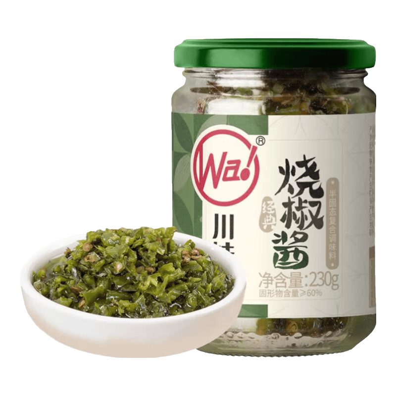 川娃子辣椒酱 下饭菜拌饭拌面酱剁椒蒜蓉辣酱 炭烧风味烧椒酱 烧椒酱230克/瓶*1瓶