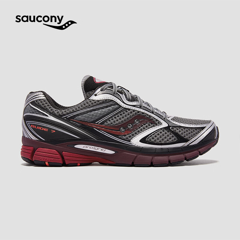 SAUCONY索康尼新品中性26夏季PROGRID GUIDE 7复古休闲鞋 灰红 40.5