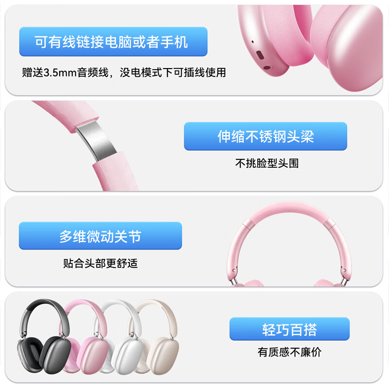 飞尼森【哈曼级|空间音频】头戴式耳机ANC主动降噪无线蓝牙超长续航高音质空间立体环绕音双设备切换 Y01 星空紫