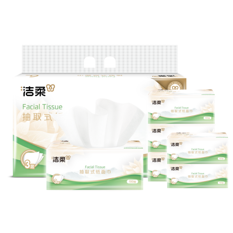 洁柔(C&S)3层100抽*6包S码提装餐厅办公室家用商用餐巾纸面巾纸JR281