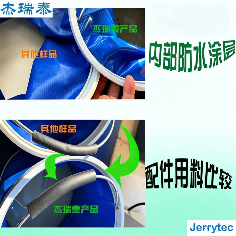 杰瑞泰(JERRYTEC)车载洗车桶户外折叠桶钓鱼桶便携折叠水桶20L1000D牛津布露营打水 20L(满水量15L)蓝色折叠桶1个