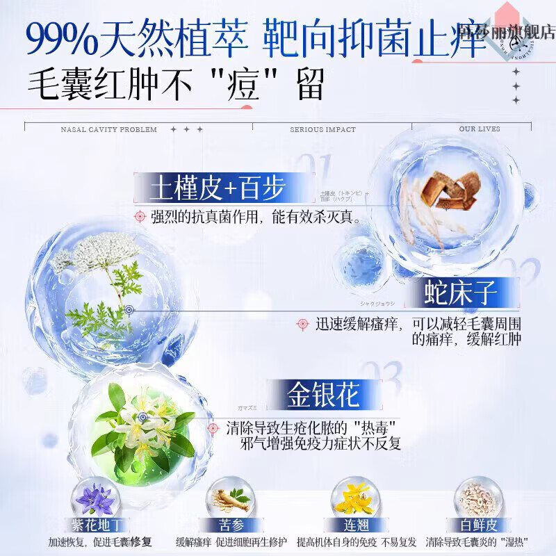 抑菌液脂溢性皮炎毛囊炎喷剂官方旗舰店皮肤痒液体敷料湿疹 一瓶装 体验装 头皮反复长痘红痒 抑菌舒缓毛囊炎症