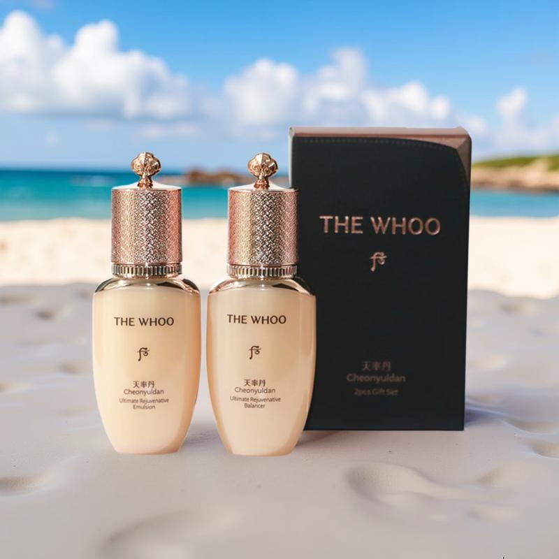 后（The history of Whoo）天气丹pro 花献 光耀焕活紧颜系列 护肤品 送女友老婆 天率丹水乳2件套水25ml乳25ml小样