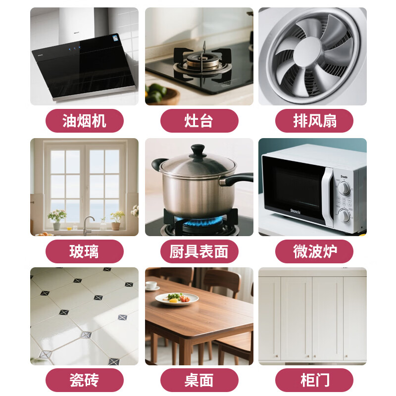 润孜厨房重油污清洗剂抽油烟机清洁剂泡沫不伤手免拆洗除垢溶解剂神器 450g*5瓶+2喷头【囤货首选】