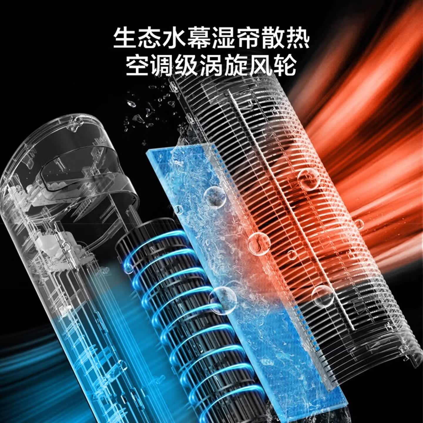 美的(Midea)家用空调扇落地遥控冷风扇/负离子净化加湿冷风机/水冷无叶塔扇强力制冷冷气扇/语音+APP智控 【10MA热销款】机械式+独立香薰