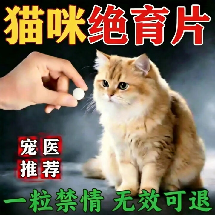 鑫非凡猫咪发情抑制片公母猫防乱叫专用抑情片宠物禁情片终身避孕绝育用 买五送三【永不再犯】
