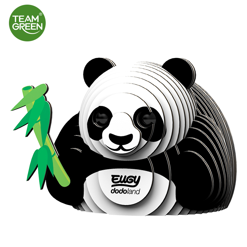 Team GreenTeamGreen野生模型动物3D立体纸拼图6岁以上礼物手工 Eugy系列-熊猫