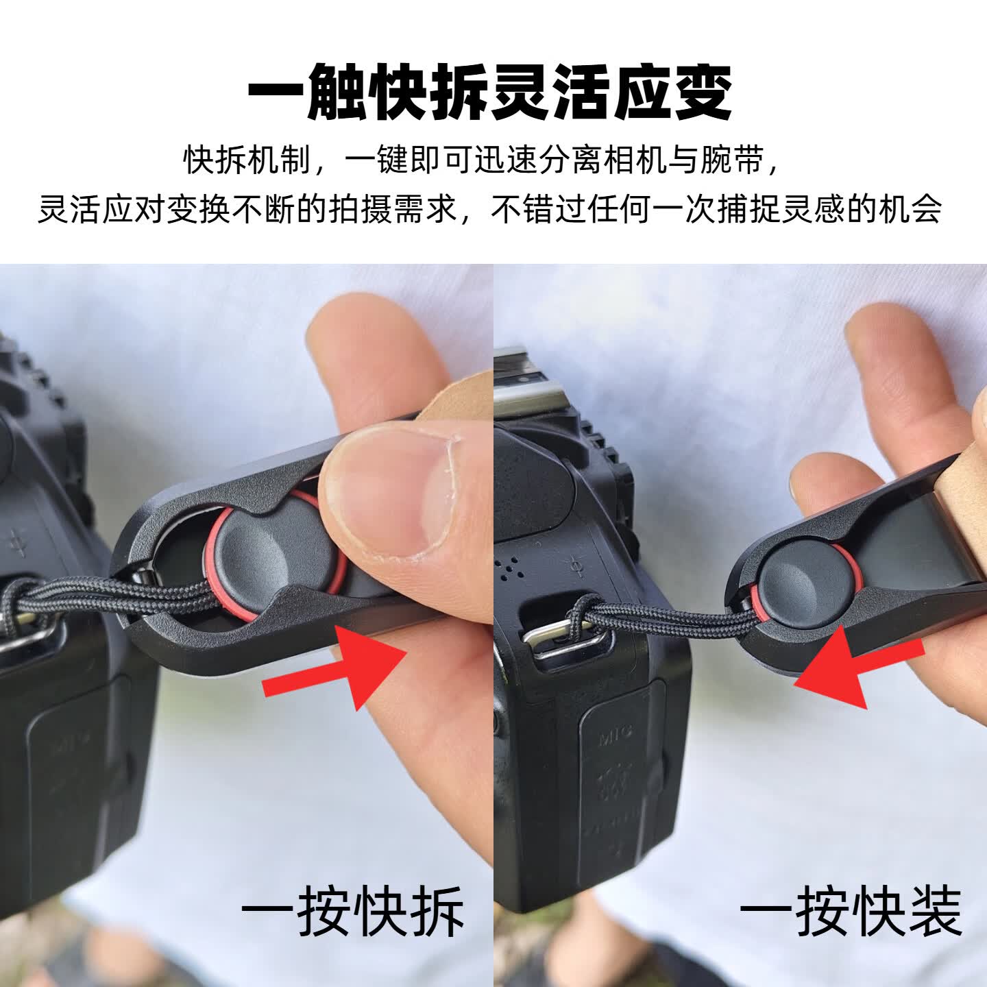 PAIWEIJIA相机肩带 三合一功能腕带挂脖斜跨轻量化减压可调节背带佳能索尼徕卡尼康相机通用 牛仔蓝