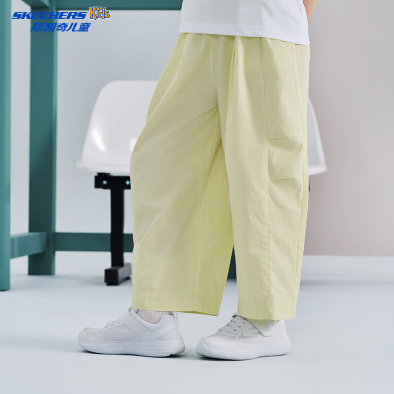 斯凯奇（Skechers）童装女童裤子26夏新款青少年长裤休闲运动儿童长裤 淡黄绿色 150 cm 京东折扣/优惠券