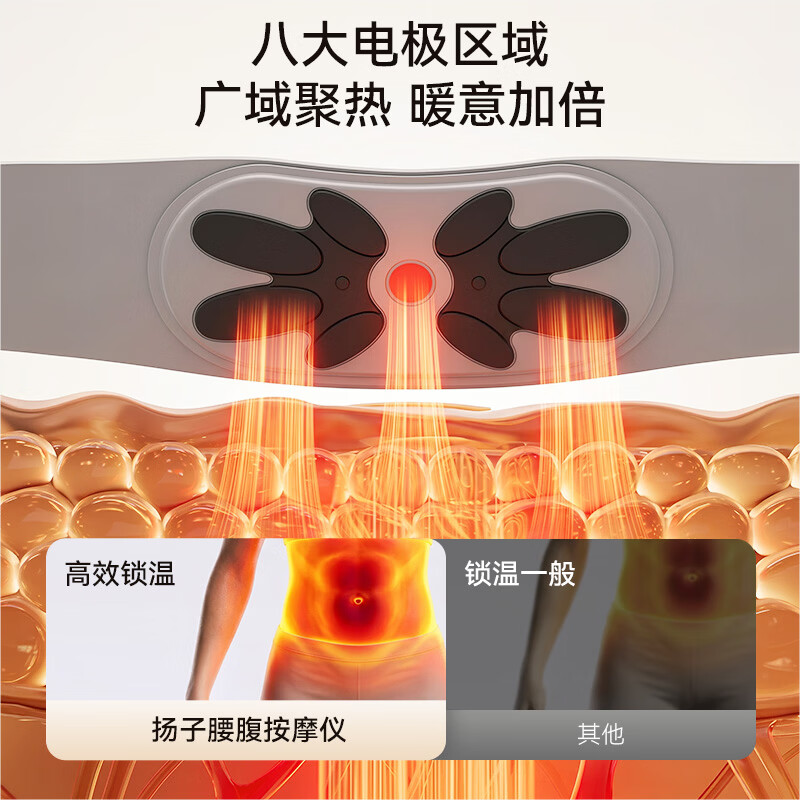 扬子(YANGZI)脉冲腰带腰部按摩器腰椎按摩仪加热暖宫姨妈神器腰腹背热敷护腰带腰肌劳损父亲节礼物实用送爸爸A 【限定礼盒】八区脉冲+银离子+20档力度