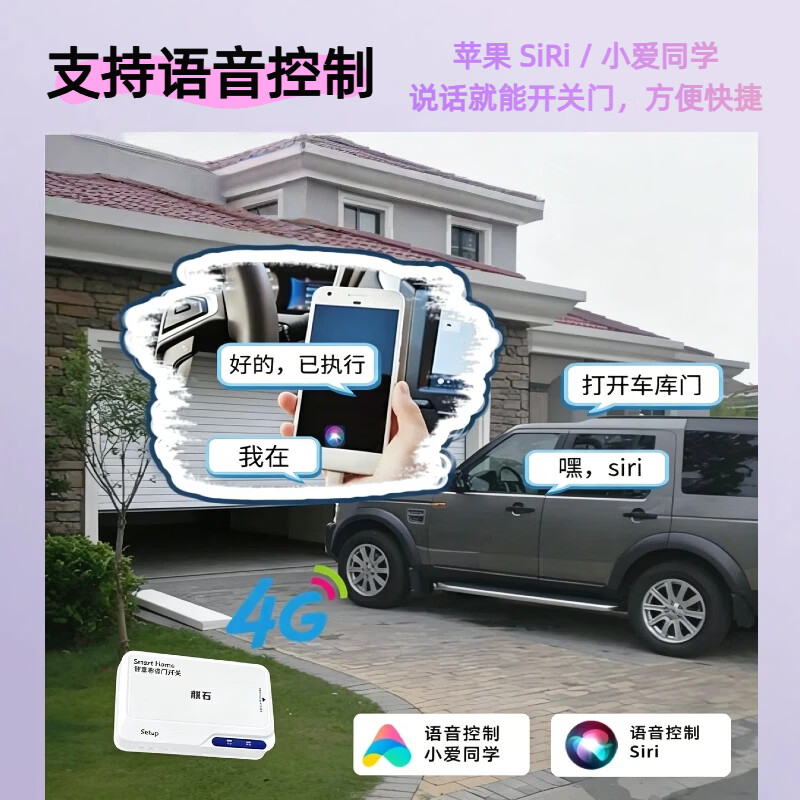 麒石4G卷帘门控制器电动车库门卷闸门控制器手机远程控制开门语音控制 4G链条控制器+2把遥控器