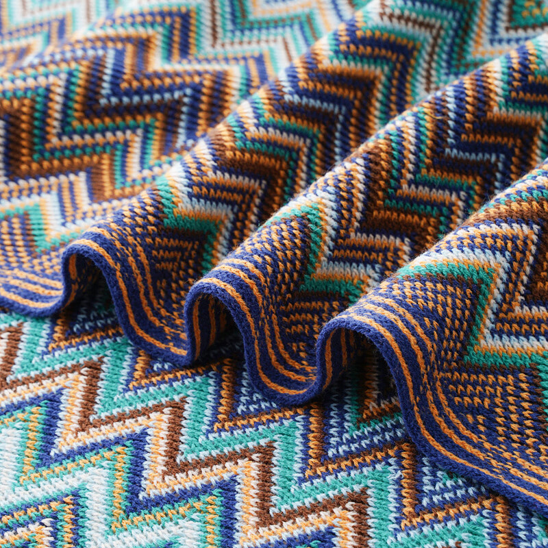 BATTILO美式沙发毯盖毯波西米亚毯民族风夏毯披肩毯空调毯床尾搭巾针织毯 深蓝色 127x170cm【含流苏】