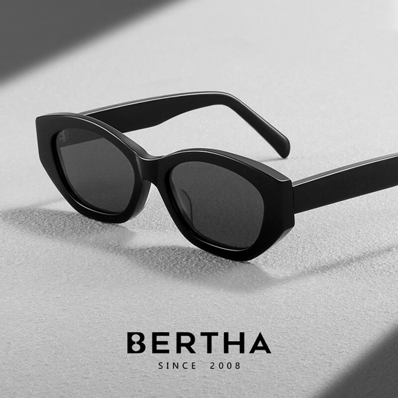 贝尔莎(bertha)猫眼墨镜女高级感近视太阳眼镜防晒防紫外线开车驾驶可配近视 定制近视50~200【度数备注】