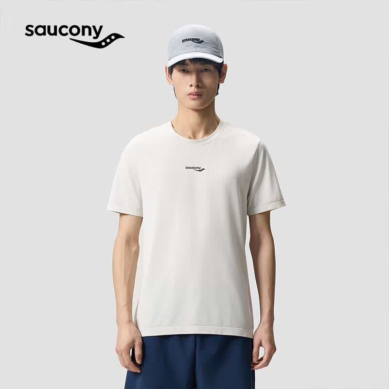 SAUCONY索康尼26春夏新品男子跑步训练亲肤速干运动T恤 月影灰 L