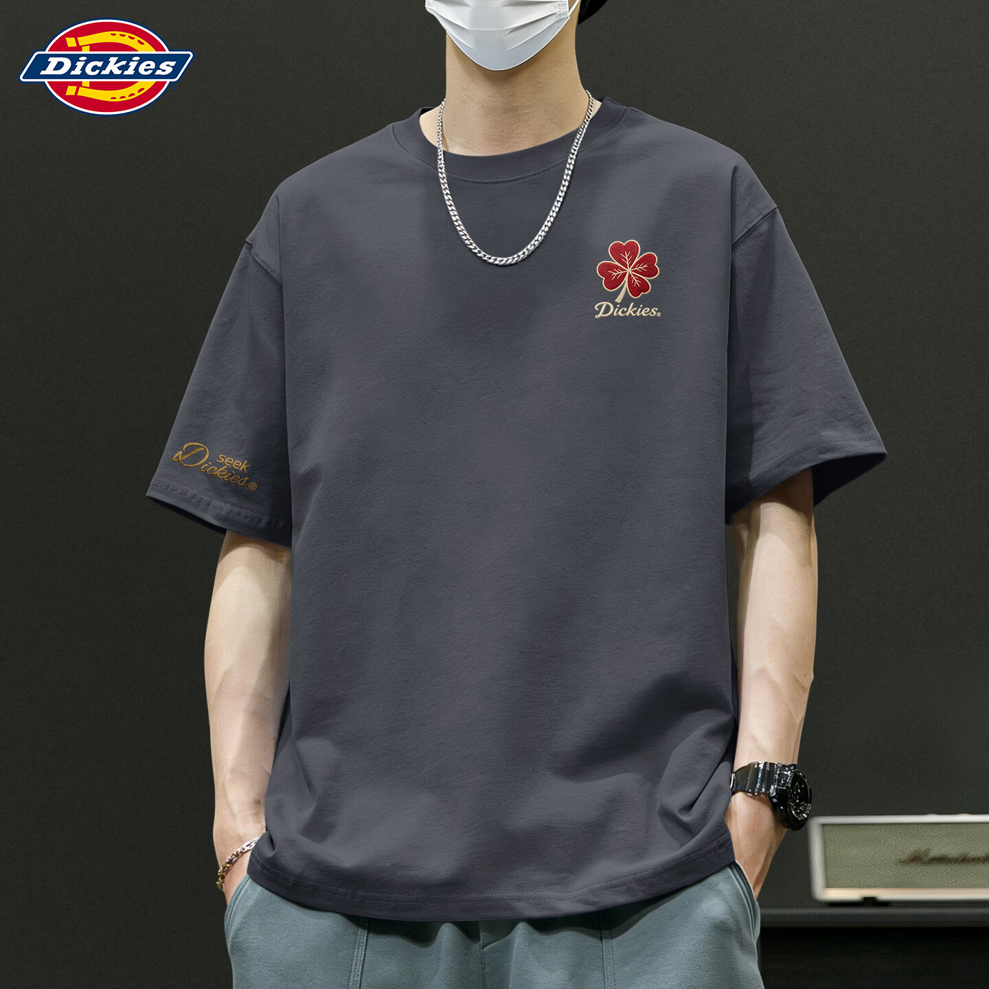 Dickies短袖T恤男2026新款夏季美式印花涂鸦男士上衣纯棉潮牌半袖男款