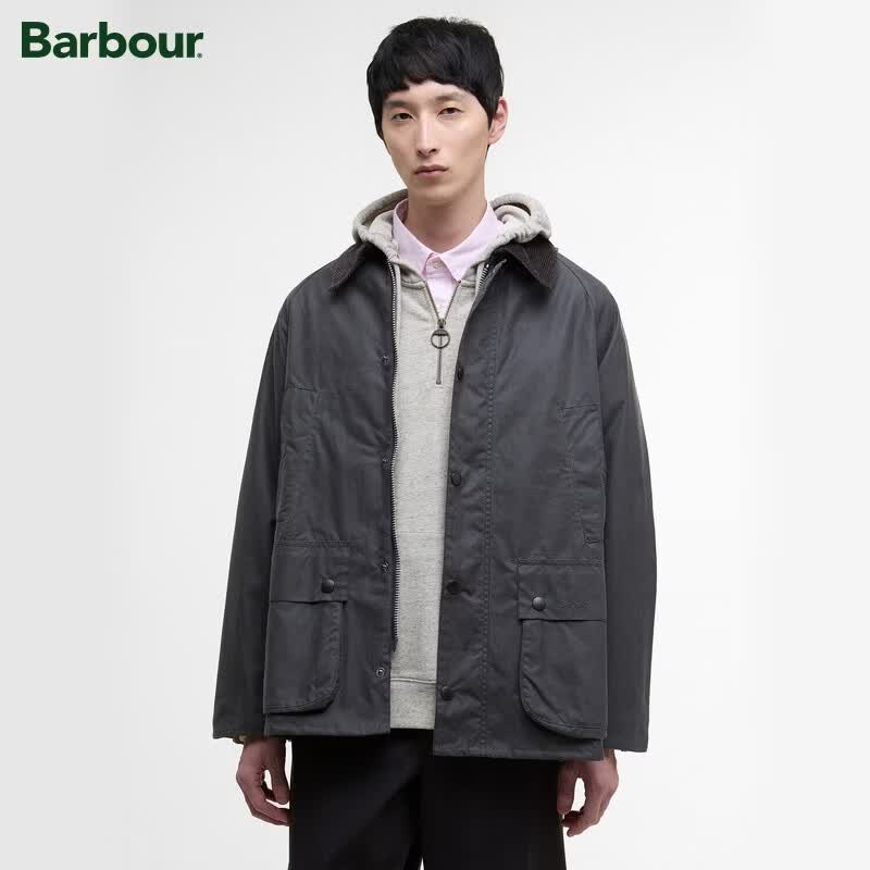 Barbour【明星同款】OS Bedale男女同款宽松油蜡夹克 MWX1679 灰色 -xx68 M (36) 体重约130-140斤-宽松版型