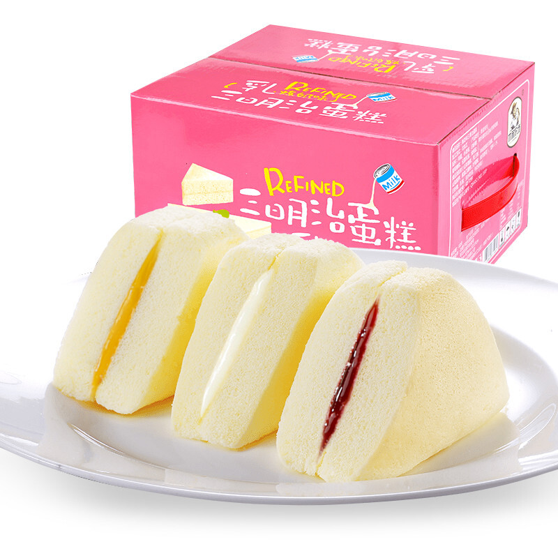 休闲农场 三明治蒸蛋糕小面包整箱儿童早餐食品夹心西式糕点心 蓝莓