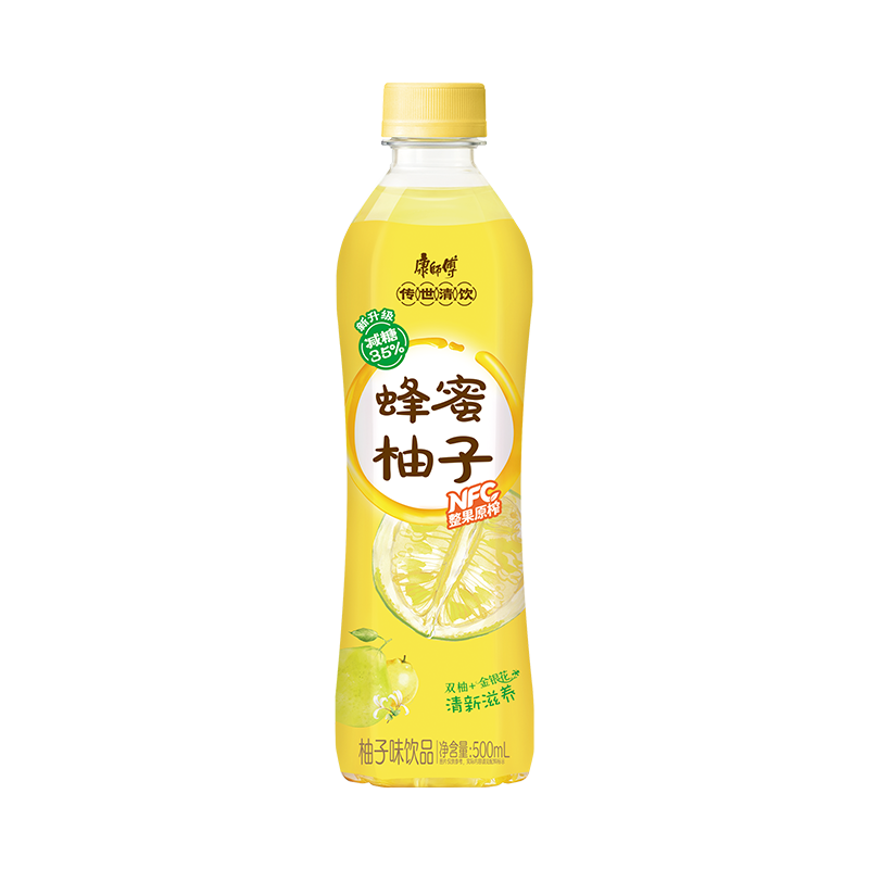 康师傅蜂蜜柚子水果味饮料500ml*15瓶整箱装仅38.9元，热销好评99%