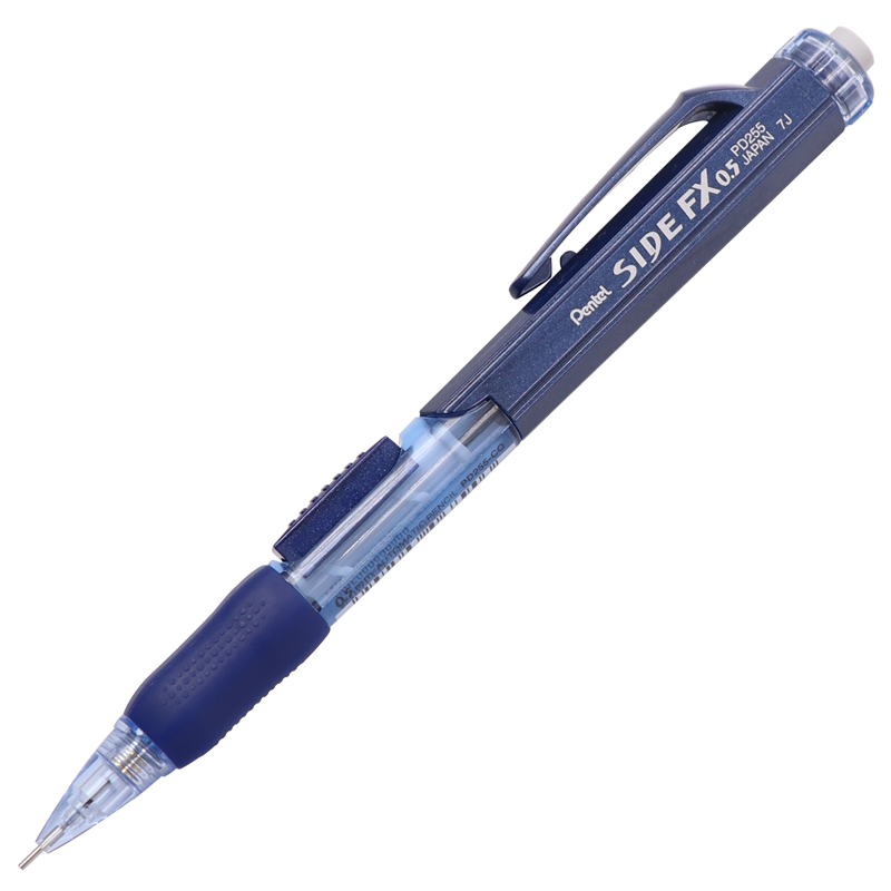 派通（Pentel）侧按压自动铅笔0.5mm活动铅笔PD255蓝色笔杆：高品质写作体验不心疼价格