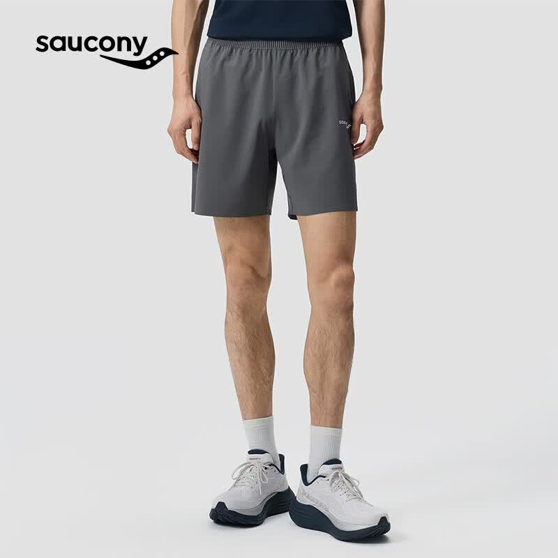 SAUCONY索康尼男子26春夏新品跑步训练凉感速干梭织运动短裤 冷铁灰 XL