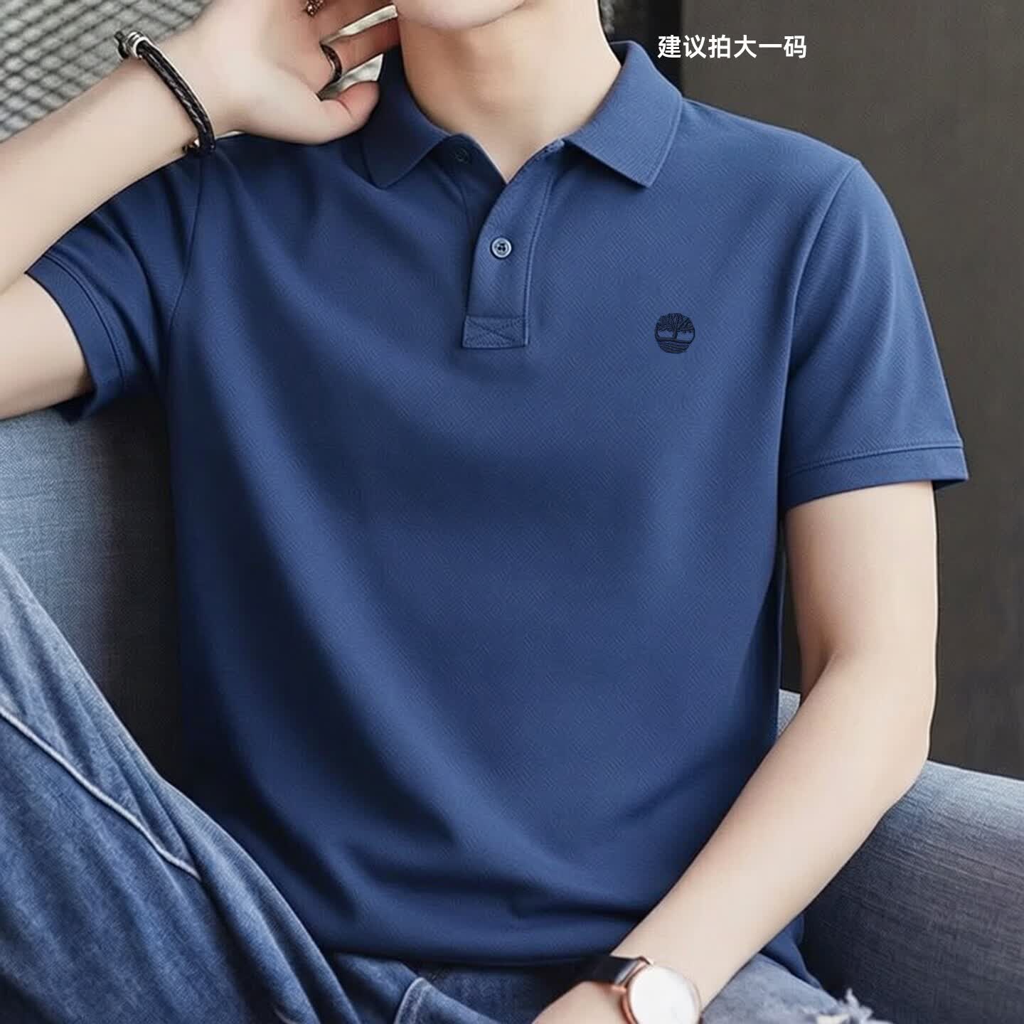 添柏岚（Timberland）短袖POLO衫男26春夏新款户外运动纯棉透气修身商务休闲翻领T恤 修身款建议拍大一码/拍前联系客服推荐尺码A2EPMEYO L (180)