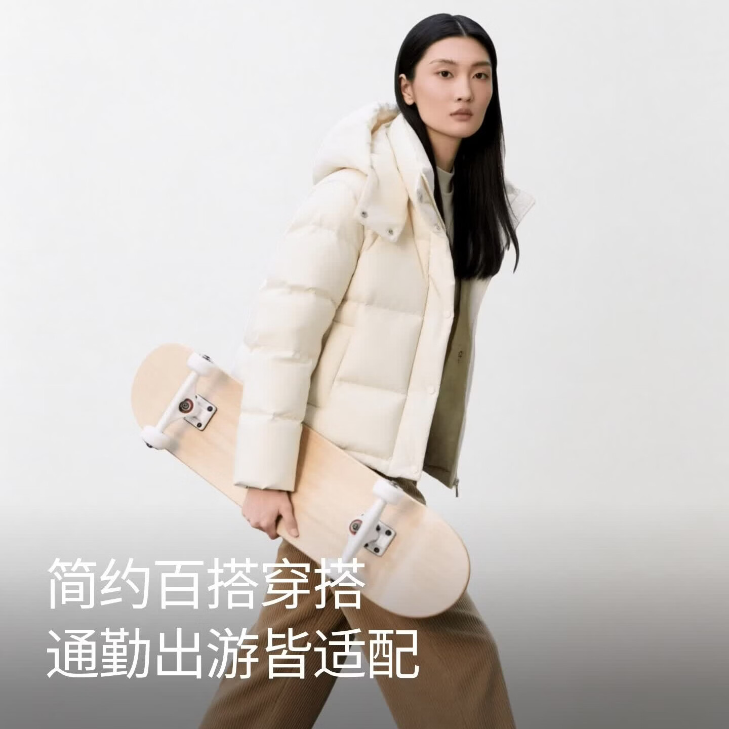 【京东直采】反季特惠95白鸭绒冬季可拆卸帽女短款泡芙羽绒服外套 白色 【95白鸭绒】 S 90-110