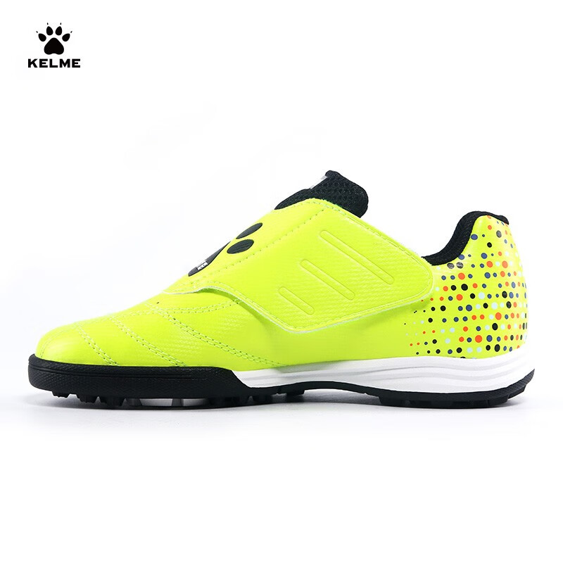 卡尔美（KELME）儿童足球鞋魔术贴免系带碎钉TF小学生比赛球鞋男童 荧光黄 32使用感如何?