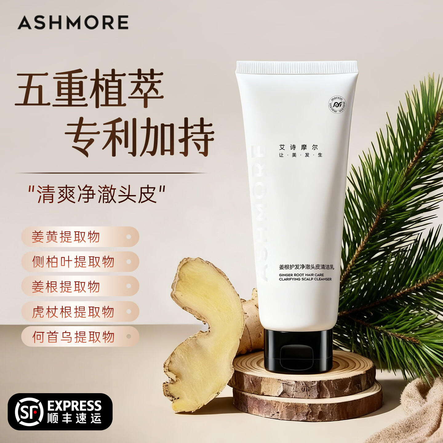 艾诗摩尔（ASHMORE）姜根护发净澈头皮清洁乳 1瓶