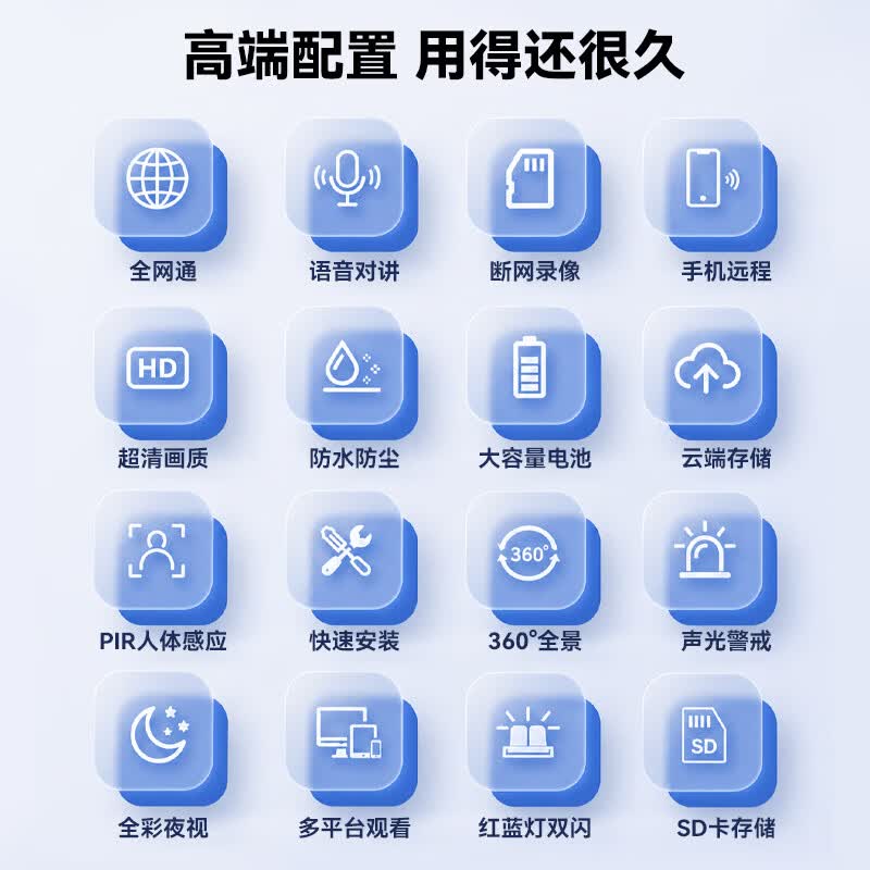 威视达康太阳能摄像头室内外4G免费流量家用360度无死角带夜视无电无网农村户外手机远程超高清无线监控器 【旗舰WIFI版】双向语音+全夜视+人形追踪 32G内存卡 人形智能追踪+千万级CMOS高清像素+云存储循环看
