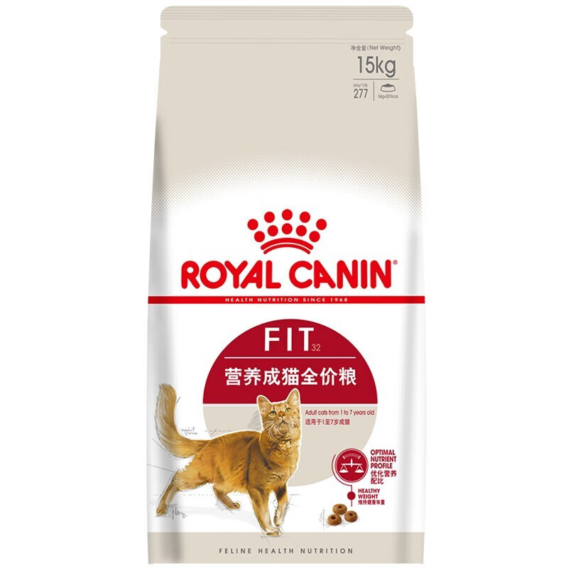 皇家成猫猫粮 F32 营养均衡 通用粮 1-7岁 15KG  15kg