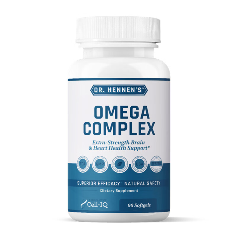 DR.HENNEN'S美国进口 Omega 复合鱼油软胶囊 90 粒 DHA 成人眼部心脑营养 软胶囊 90粒*1瓶