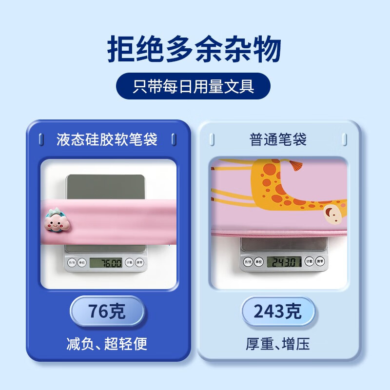 猫太子（MAOTAIZI） 高颜值液态硅胶笔袋小学生儿童女铅笔盒学习文具盒简约时尚抗压耐摔轻盈防水 百变液态硅胶笔袋  樱花粉