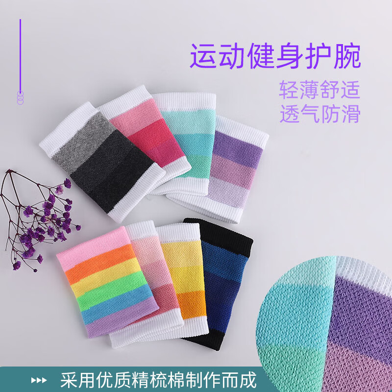 【严选】运动护腕健身跑步擦汗巾手腕护套男腱鞘女羽毛球篮球排球 经典灰色护腕 2个