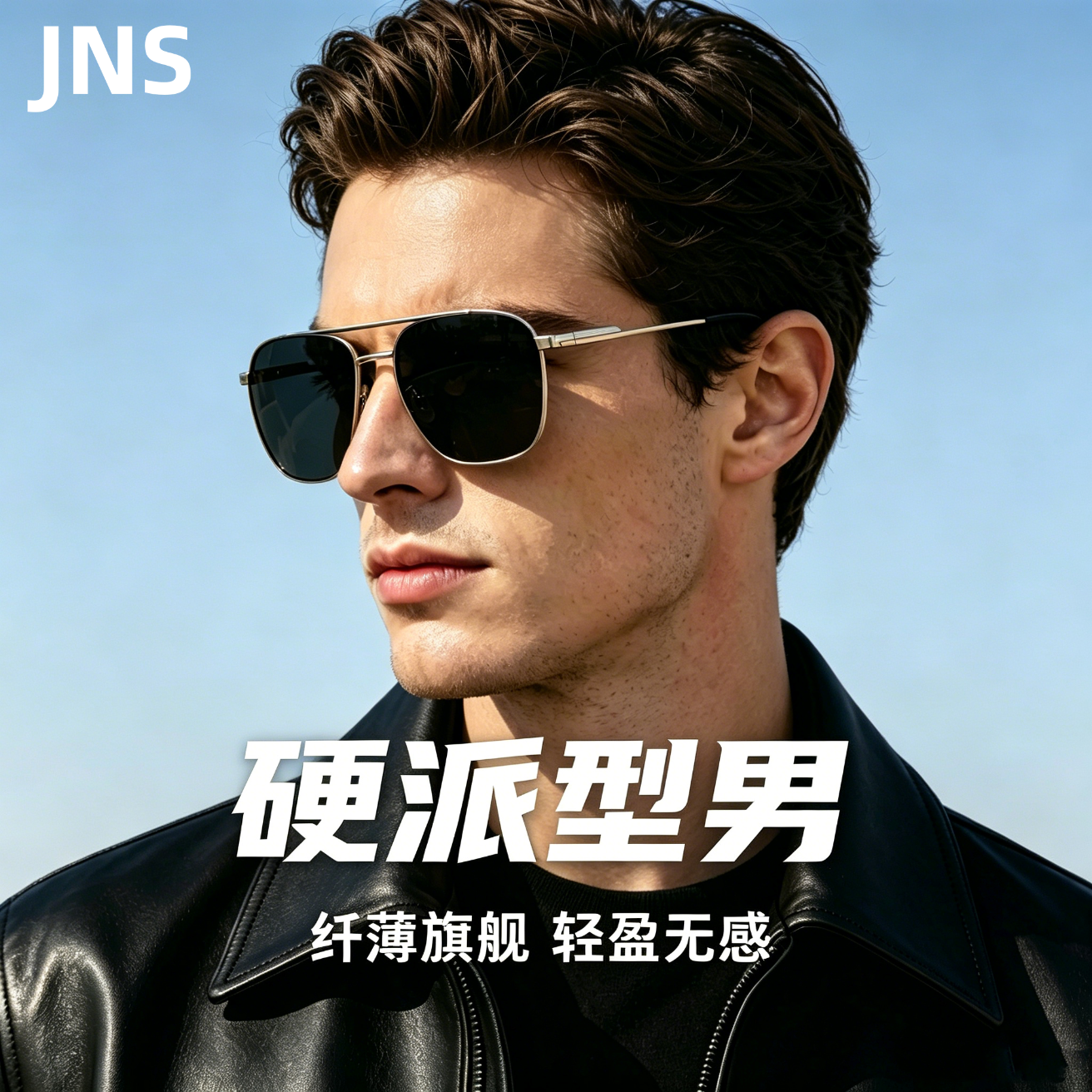 JNS男士偏光太阳眼镜2026新款蛤蟆镜开车驾驶司机专用太阳镜高档墨镜 银框灰片（偏光日用） 6711