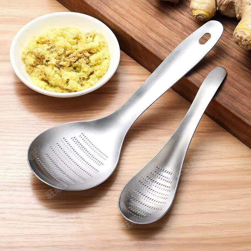 【工厂直销】不锈钢磨姜器蒜泥器磨姜泥勺子姜蓉器家用研磨磨碎辅 410不锈钢磨姜器铲型【1个装】