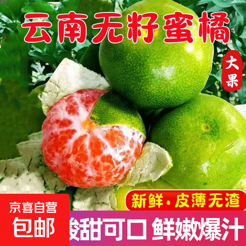 正宗青皮蜜桔当季新鲜水果无籽蜜橘柑橘酸甜桔子孕妇大果京东包邮 精选大果｜单果80-100g 3斤｜鲜嫩爆汁